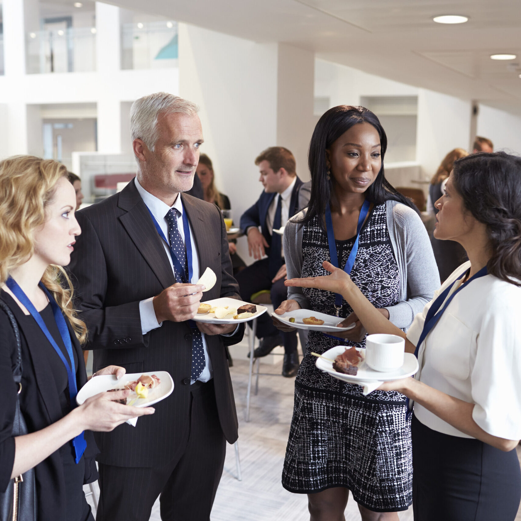 Delegates,Networking,During,Conference,Lunch,Break